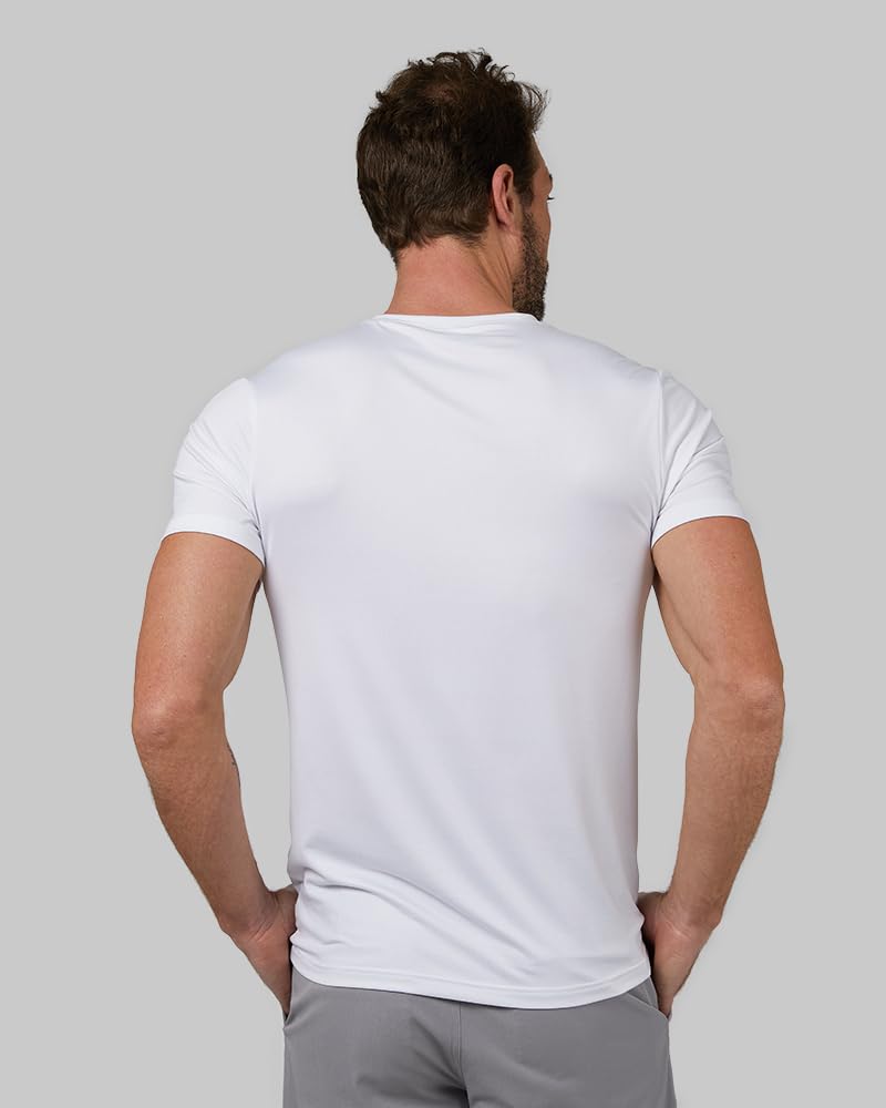 32 Degrees Mens 4 Pack Cool Quick Dry Active Basic Crew T-Shirt, White, Large - Image 3